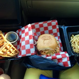 My BFF ordered the chicken and waffles and I ordered that yummy thang next to it