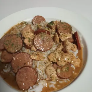 Chicken n sausage gumbo without the veggies