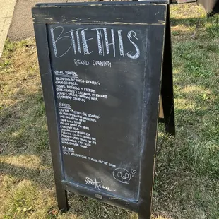 Menu board from grand opening