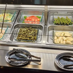 Just a portion of the salad bar, that also includes fresh cheeses and other items.