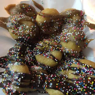 chocolate and sprinkles on a plate