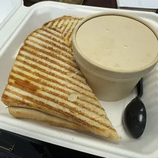 Grilled cheese sandwich with the tomato bisque lunch special. Good stuff!
