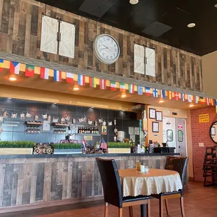 Inside, bar area