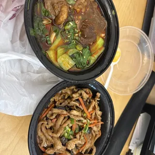 R2. Rice Topped with Shredded Pork in Spicy Garlic Sauce