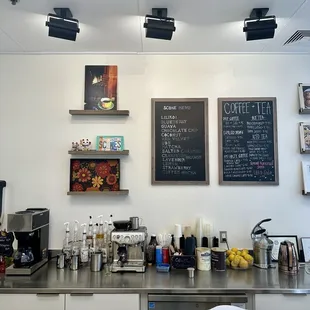 Inside the cafe.