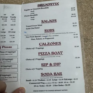 menu