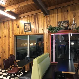 An interior view of Bits &amp; Pizzas.