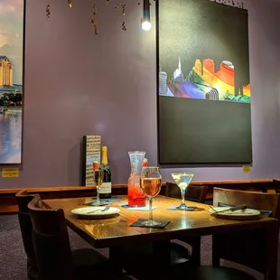 View of side wall table