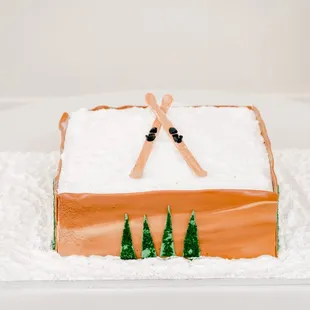 a ski lodge cake
