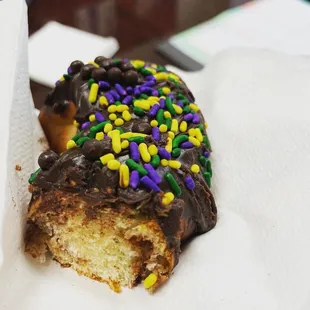 Chocolate King Cake Slice