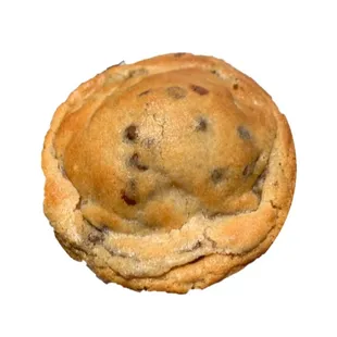 a chocolate chip cookie on a white background