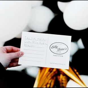 When you reached the entrance, you were handed a special handwritten card from one of the employees inside!