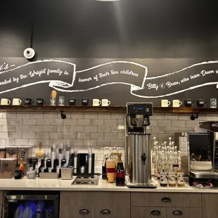Coffee prep area