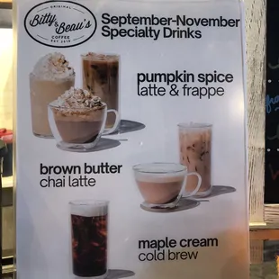 Autumn 2024 Speciality Drinks