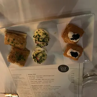 Potato Pillows Deviled Eggs Truffled Cheese Croques