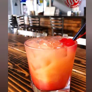 a drink in a glass