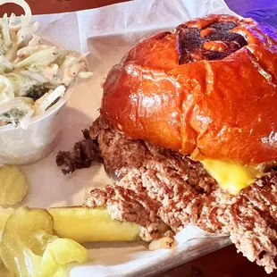 Bixenberg Smash Burger - single patty with Broccoli Slaw