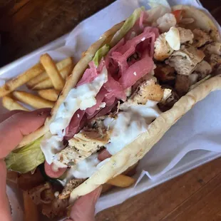 Chicken doner kebab wrap