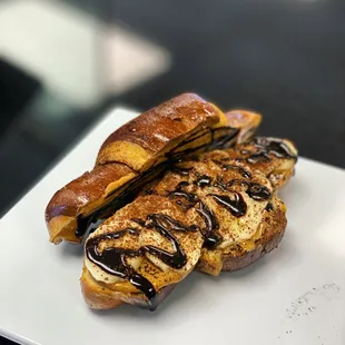 two pieces of bread on a plate