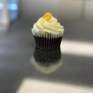 a cupcake on a table