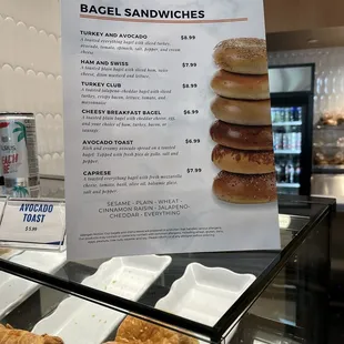 bagels, menu