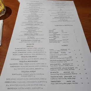 Drink Menu
