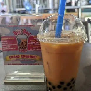 The &quot;BizBaz&quot; oatmilk thai tea with boba