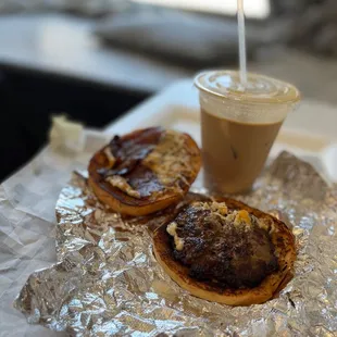 The Weezy Burger and salted caramel latte