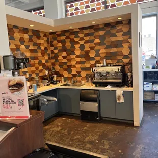 a kitchen with a lot of counter space