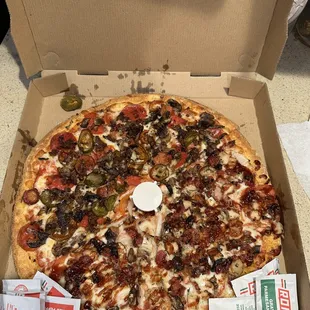 a pizza in a pizza box