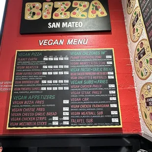 vegan menu