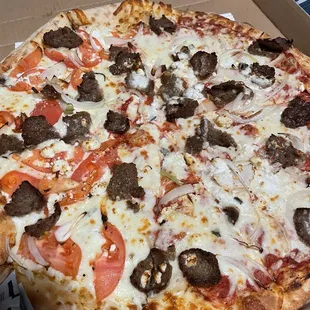 Half/half - LAMB GYRO PIZZA, LAMB BIZZA