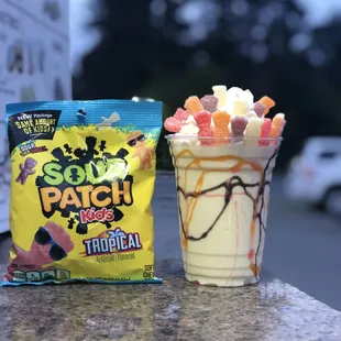 Tropical sour patch frappe