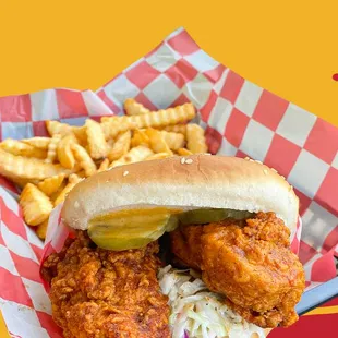 a basket of fried food