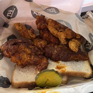 Chicken 3 Tenders and 1 Side I chose potato salad it was yummy.