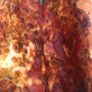 Cheese bread but the sauce busted open  don't much care for marinara on my cheese bread.