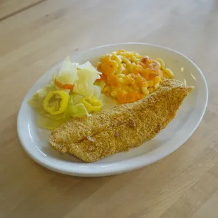 Catfish, Mac&amp; Cheese and Cabbage