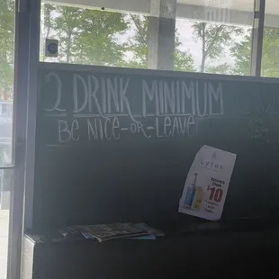 a blackboard with a menu on it