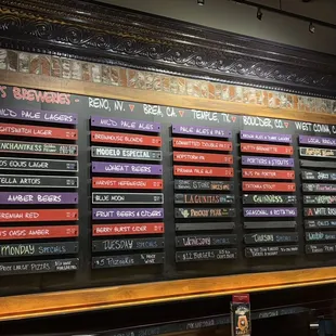 Huge beer menu