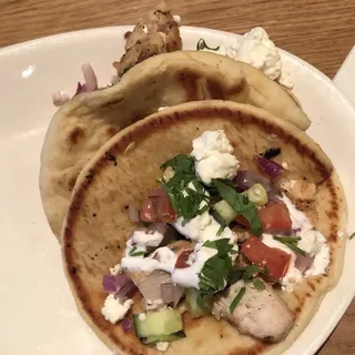 Enlightened Mediterranean Chicken Pita Tacos
