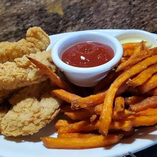 Chicken tenders with Sweet Potato  Fries