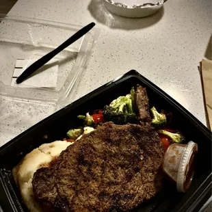 Ribeye meal w/Strawberry Shortcake Pizookie - DELICIOUS see review