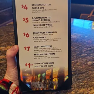 Happy Hour menu
