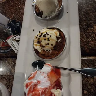 Pazooki Flight, strawberry shortcake, salted caramel &amp; chocolate chip