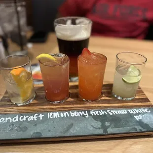 Margarita Flight and Black and Tan Pint with the Hubs