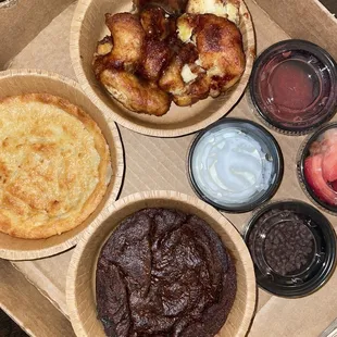 Pizookie Trio- monkey bread, strawberry shortcake, and double chocolate