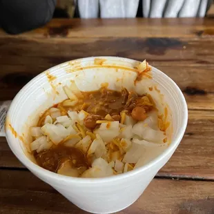 Bowl of chili. It's got a kick!