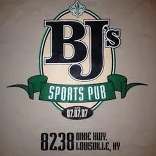 the sign for bj's sports pub