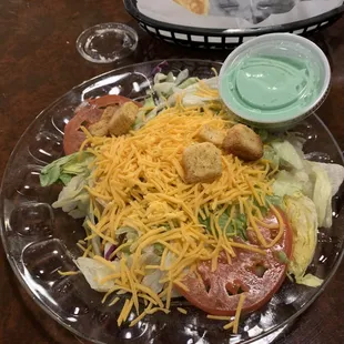 Salad with ranch dressing