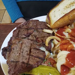 Ribeye Sandwich opened